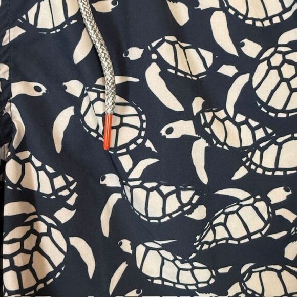 Rainforest Navy Blue and White Sea Turtle Swim Trunks Pockets Size Medium - Picture 2 of 13